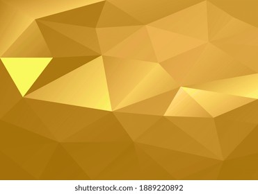 Bonito fondo abstracto dorado con formas geométricas. Patrón abstracto de cristal de oro. Plantillas de diseño empresarial.Fondo brillante mágico. 3.D lujoso estilo laico. Ilustración del vector EPS 10.