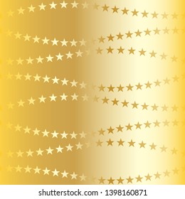Beautiful gold background with gold stars. Holiday seamless pattern. Ornament for gift wrapping paper, fabric, textile, greeting cards. Vector illustration EPS10