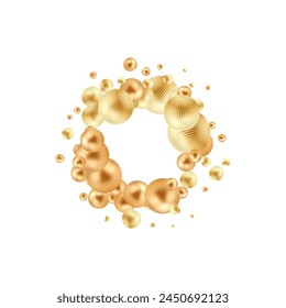 Beautiful gold ball round  gradient iridescent background colorful illustration