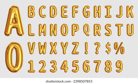 Beautiful Gold Balloon Letters And Numbers