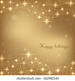 Beautiful gold Christmas background. Vector  illustration