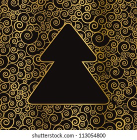 Beautiful gold christmas card. Vector illustration