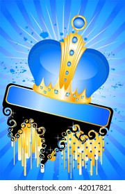 beautiful gold crown on a bright background for the design