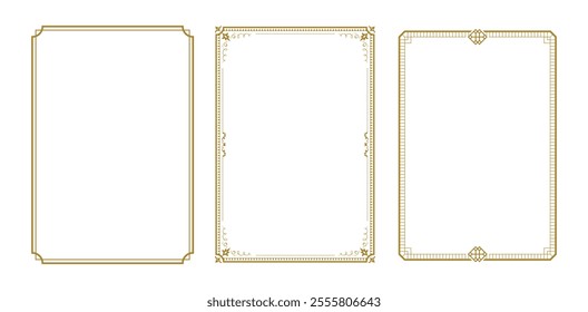 A beautiful gold decorative rectangular frame with various patterns.