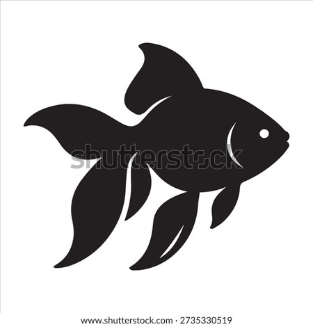 A beautiful gold fish silhouette vector design