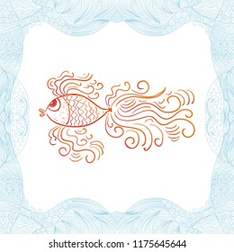 Beautiful gold fish. Vector illustration