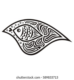 Beautiful gold fish. Vector illustration.