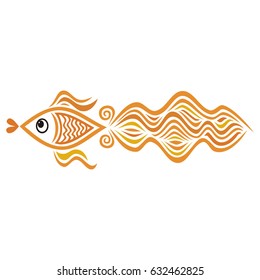 Beautiful gold fish. Vector illustration.