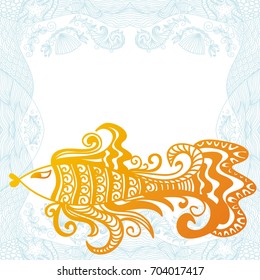 Beautiful gold fish. Vector illustration.