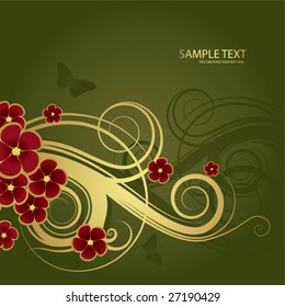 beautiful gold floral background