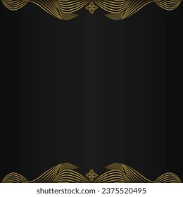 beautiful gold floral frame on black background design