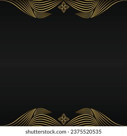beautiful gold floral frame on black background design