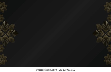 beautiful gold flower petals on black background 