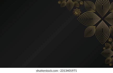 beautiful gold flower petals on black background 