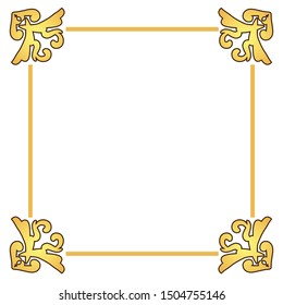 Beautiful gold frame, vector drawing