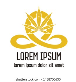 beautiful gold marijuana vector design. a symbol of the majesty of a marijuana