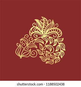 Beautiful gold nature decorative element. Vector illustration