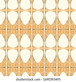 A beautiful gold pattern on beige background in art nouveau style