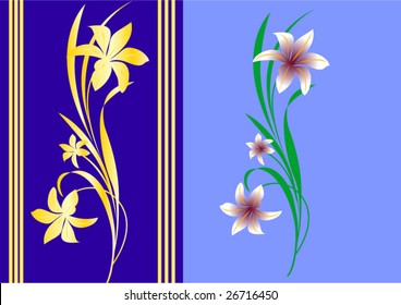 Beautiful gold pattern on a dark blue background