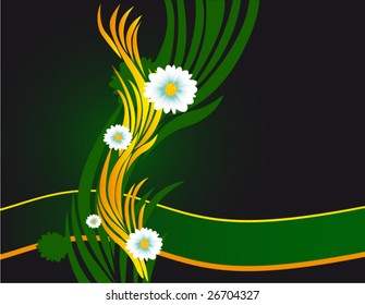 Beautiful gold pattern on a green background