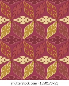 beautiful gold and red geometric floral seamless pattern tile with elegant oriental design. for textile, fabric, backgrounds, covers, wallpaper, backdrops and creative surface design templates.