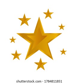 Beautiful gold star design background vector isolated on white background