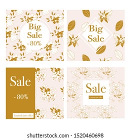 Beautiful gold and white flowers in a set of four commercial banners, perfect to use for your promotions