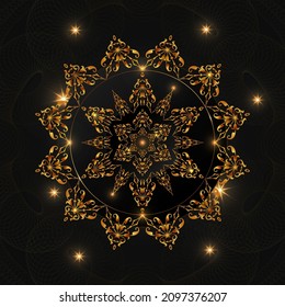 beautiful golden abstract mandala design