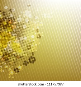 Hermoso Fondo Dorado Con Bokeh, Ilustración Vectorial