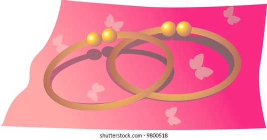 beautiful golden bangle. 	