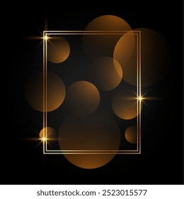Hermoso fondo de marco en blanco dorado con Vector de efecto bokeh
