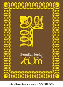 Beautiful Golden Border Magnified on Background