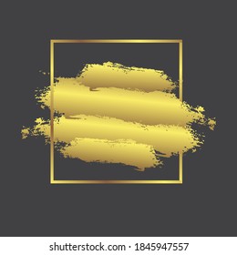 Beautiful golden brush background frame. Can be used as background for any design like social media sell banner, template, cover photo, etc. 