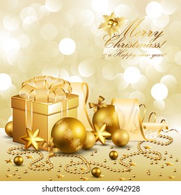 beautiful golden christmas background