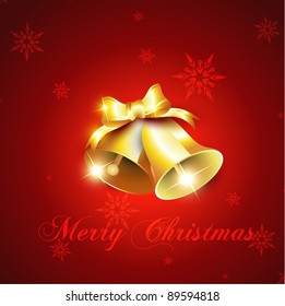 beautiful golden christmas bell vector design