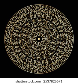 Beautiful golden color geometric mandala design