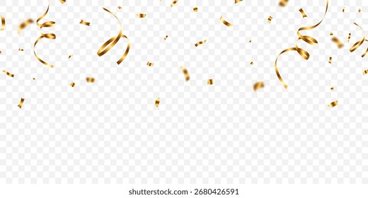 Fondo dorado hermoso del patrón del confeti, zigzag abajo para la celebración. Ilustración vectorial de decoración festiva.