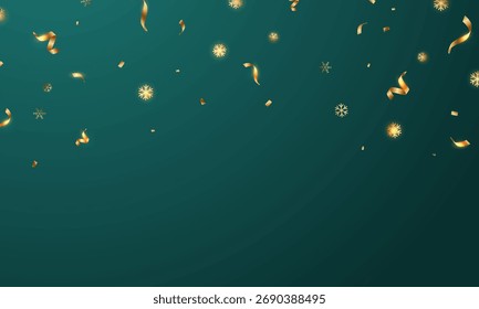 Beautiful golden confetti pattern background, zigzag down for celebration. Vector illustration of festive decoration.
