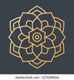 Beautiful Golden Decoration Ornament. Floral. Oriental. Lines - Vector