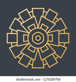 Beautiful Golden Decoration Ornament. Floral. Oriental. Lines - Vector