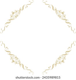 Beautiful golden decorative frame illustration material