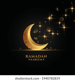 schöner goldener eidener Mond auf ramadanischem Kareem Hintergrund