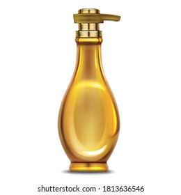 beautiful golden empty jar for pharmacy care cosmetics