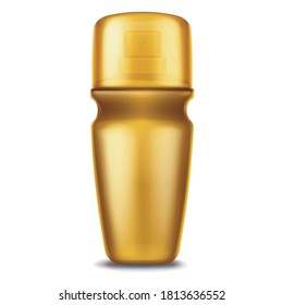 beautiful golden empty jar for pharmacy care cosmetics