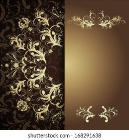 Beautiful golden floral pattern calligraphy on red velvet background with text