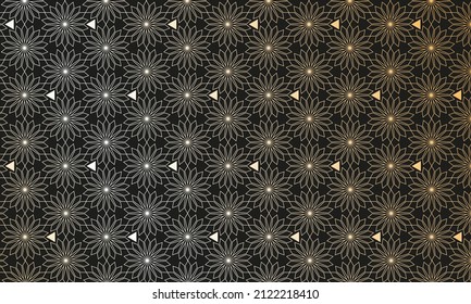 beautiful golden flower pattern for background and ramadan by vector design
