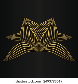 beautiful golden flower petal on black background design