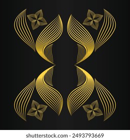 beautiful golden flower petal on black background design