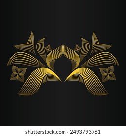 beautiful golden flower petal on black background design