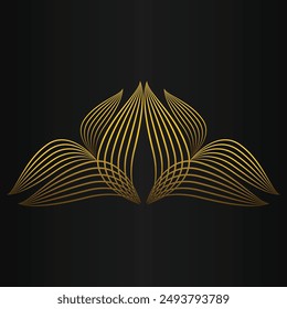 beautiful golden flower petal on black background design